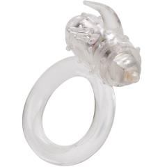 Silicone One Touch Clear Rocker Cordless Vibrating Cock Ring, Clear