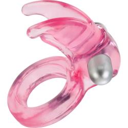 CalExotics Triple Clit Flicker Cordless Jelly Vibrating Ring, Pink