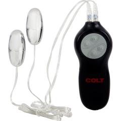 COLT by CalExotics 7 Function Twin Turbo Vibrating Bullets, 2.25 Inch, Silver