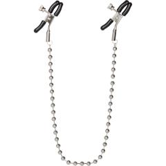 CalExotics Nipple Play Silver Beaded Nipple Clamps with 13 Inch Chain