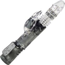 CalExotics Thrusting Orgasm Jack Rabbit Vibrator, 10.5 Inch, Black