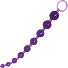 OptiSex Love Beads with Safety Pull Loop, 11 Inch, Purple