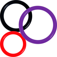OptiSex Super Silicone Erection Control Ring Set, Assorted Colors