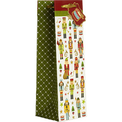 Jillson Roberts Traditional Nutcracker Christmas Wine or Toys Gift Bag