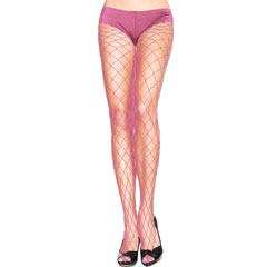 Forplay Fashionable Fence Net Pantyhose, One Size, Pink