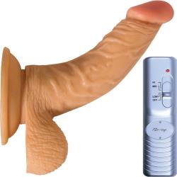 RealSkin All American Whoppers Flexible Ballsy Vibrator, 7 Inch, Flesh