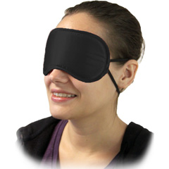Satin Love Double Strap Blindfold Eye Mask, Mystic Black