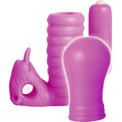 SofTeaze Waterproof Vibrating Bullet and Sleeve Set, Purple