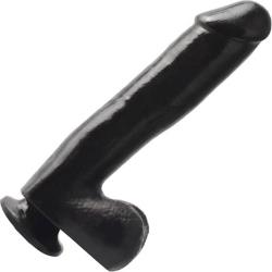 Basix Rubber Works Ballsy Dong with Suction Cup, 10 Inch, Black