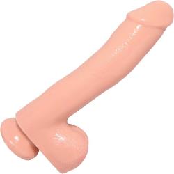 Basix Rubber Works Ballsy Dong with Suction Cup, 10 Inch, Flesh