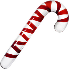 Icicles No 59 Glass Candy Cane Wand, 7.5 Inch, Red/White