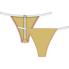 Necessary Objects Barely Nude T-Bar Panty, Small, Soft Sand