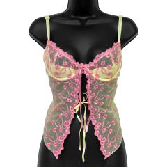 Necessary Objects La Chiquitea Underwire Open Front Cami, 34C, Lemon Chiffon