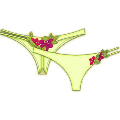Wildflower Low Rise Thong Large Lime