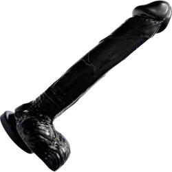 Ignite Realistic 9 Inch Cock and Balls with Suction Mount Base, Black