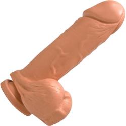 Ignite Thick Realistic 8 Inch Ballsy Cock with Suction Mount Base, Flesh