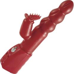 Ecstasy Double Play Dual Action Personal Vibrator, 9.5 Inch, Red