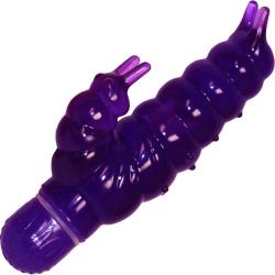 Buzzing Baby Caterpillar Waterproof Vibrator for Women, 6 Inch, Purple