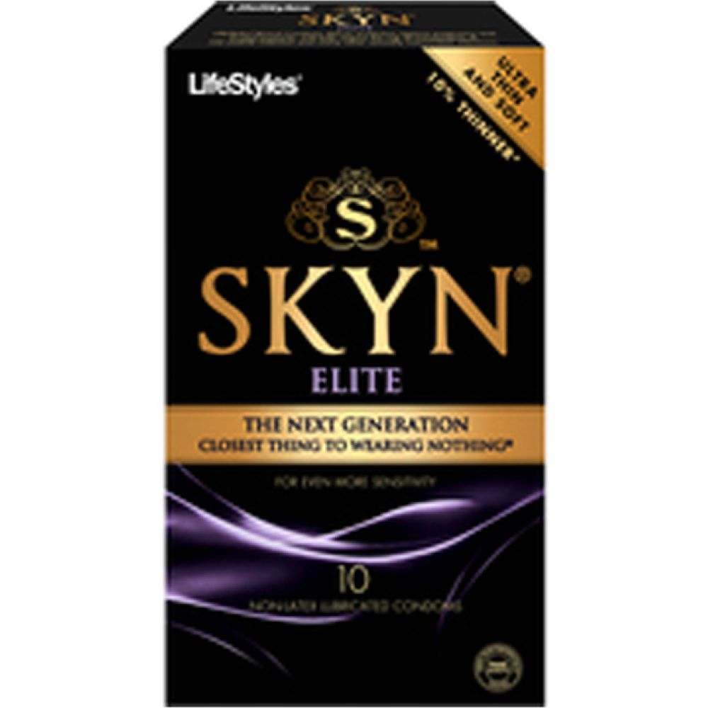 LifeStyles Skyn Elite Ultra Thin Non-Latex Lubricated Condoms, Pack of 10