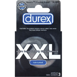 Durex XXL Extra Large Lubricated Condoms, 3 Pack