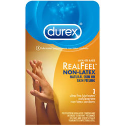 Durex Avanti Bare Real Feel Polyisoprene Non Latex Lubricated Condoms, 3 Pack