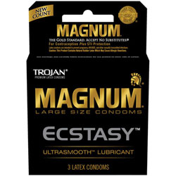 Trojan Magnum Ecstasy Lubricated Condoms, 3 Pack