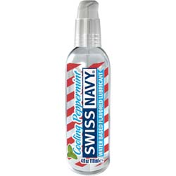 Swiss Navy Flavored Water Based Lubricant, 4 fl.oz (118 mL), Cooling Peppermint
