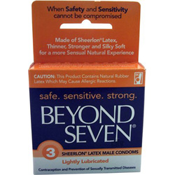 Beyond Seven Sheerlon Latex Male Condoms 3 Pack