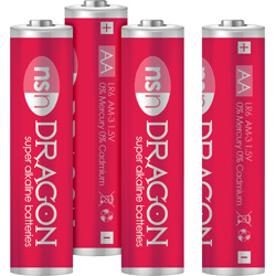 Dragon Alkaine Batteries AA 4 Pack