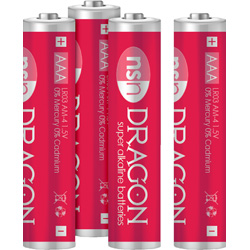 Dragon 4 Pack AAA Alkaline Batteries