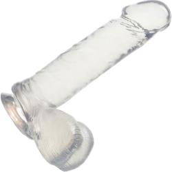 Jelly Royale Ballsy Realistic Dong with Suction Cup, 6 Inch, Crystal Clear