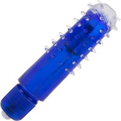 Travel Blaster Silicone Sleeve Waterproof Vibrator, 3 Inch, Blue