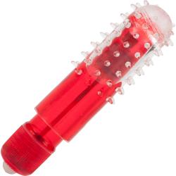 California Exotics Travel Blaster Vibrator with Silicone Sleeve, 3 Inch, Red