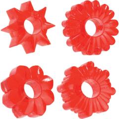 Basic Essentials Cockrings, 0.3 Inch, Red
