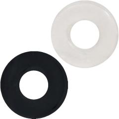 Ignite Power Stretch Donut Cock Ring Pack of 2, Black/Clear