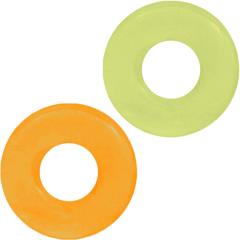 Ignite Thick Power Stretch Donut Penis Rings Pack of 2, Orange/Green