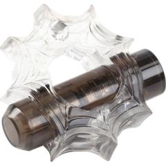 Crossbones Pleasure Web Single Bullet Vibrating Cockring, Clear Crossbones Pleasure Web Single Bullet Vibrating Cockring, Clear