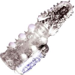 Hott Products Pulsating Pearl Light Up Vibrating Pleasure Sleeve, Clear
