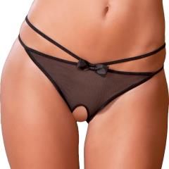 Rene Rofe Crotchless Femme Fatale Panty, Medium/Large, Black