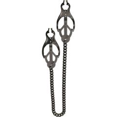 Spartacus Chain Butterfly Style Nipple Clamps, Black