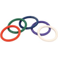 Spartacus Rainbow Rubber Cock Ring Pack of 5, 1.5 Inch