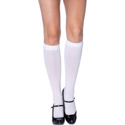 Leg Avenue Nylon Opaque Knee Highs, One Size, White
