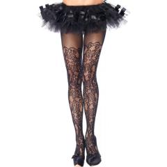Leg Avenue Floral Vine Net Pantyhose, One Size Queen, Black