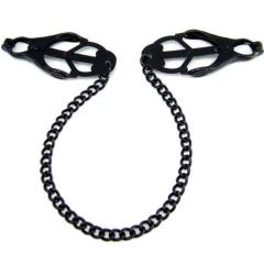 Heart 2 Heart Nipple Clamps Jaws with Chain, Black