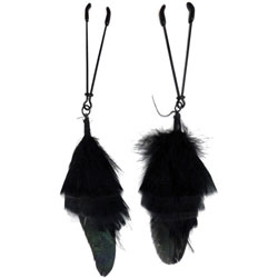 Bijoux de Nip Black Feather with Black Tweezer Clamp