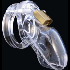 CB-3000 Premium Male Cock Cage and Lock Set, 3 Inch, Clear