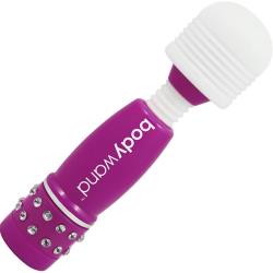 BodyWand Waterproof Vibrating Mini Massager, 4 Inch, Neon Purple