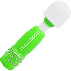 BodyWand Waterproof Vibrating Mini Massager, 4 Inch, Neon Green