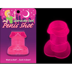 Glow-in-the-Dark Penis Shot Glass, Pink