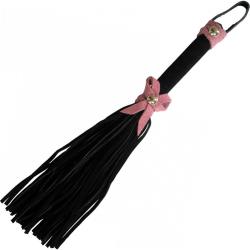 Ruff Doggie Love Knot Flog-Her Flogger, 12 Inch, Black with Pink Bow